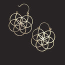 Lightweight Brass Gold Tone Seed of Life