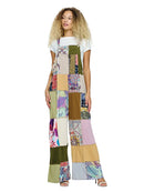 Overall Hippie Floral Patchwork