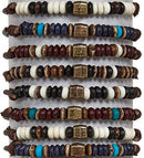 4MM Bone Bead With Metal Bead Center Adjustable Slide-Knot Bracelet Assorted