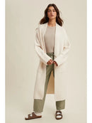 Ribbed Knit Longline Sweater Cardigan