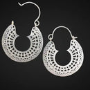 Lightweight Brass Silver Tone Magic Circle Earrings