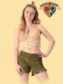 Mandala Crochet Two Tone Halter Top