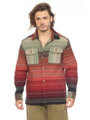 Moss Stripe Button Shirt Jacket