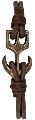 Adjustable Leather Bracelet With Anchor Clasp