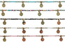 Tube Bead With Gold Circle Discs Anklet