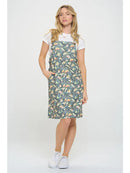 Moth Floral Print Corduroy Dress