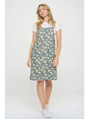 Moth Floral Print Corduroy Dress