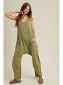 Knit Loose Fit Jumpsuit Onesie with Pockets