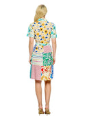 Ruffled Belted Patchwork Floral Dress