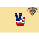 USA Flag Peace Finger Pin