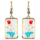 Dried Flower Rectangle Earrings