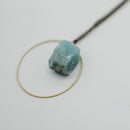 Rough Cut Semi-Precious Stones Brass Necklace