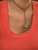 Rough Cut Semi-Precious Stones Brass Necklace