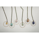 Rough Cut Semi-Precious Stones Brass Necklace