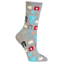 Women's Medical Crew Sock- Gray