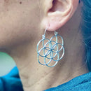 Lightweight Brass Silver Tone Seed of Life