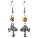 Tiger Eye Mushroom Earrings