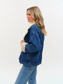 Williston Oversized Faux Fur Denim Jacket