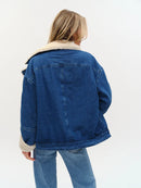 Williston Oversized Faux Fur Denim Jacket