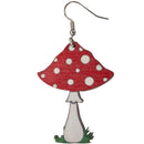 Wood Mushroom Earrings