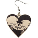 Wood Skull & Heart Earrings