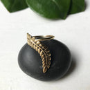 Draped Leaf Brass Ring