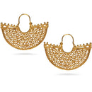 Pre-Columbian Fan Shape Hoop Earrings