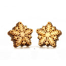 Snowflake Wood Stud Earrings