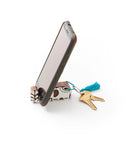 Antique Finish Travel Phone Stand with Keyring - Elephant