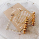 Beaded Square Hoop Earrings