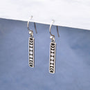 Vertical Moon Phase Dangle Earrings 36x4mm - Sterling Silver