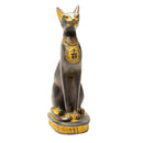 Bastet Cats Statues - Black with Antique Gold Accents
