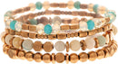 Metal & Stone Bead Bracelet Set