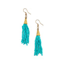 Sachi Island Waterfalls Earrings – Turquoise Solid Tassel