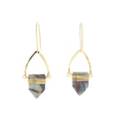 Gold Bygone Earrings Agate-Brown