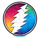 Small Batik Round Lightning Bolt Sticker