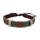 Aadi Olive Brown Metal/Twine Bracelet