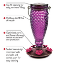 Diamond Wine Top- Fill Glass Hummingbird Feeder