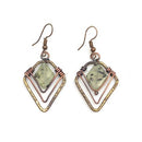 Banjara Prehnite Diamond Shape Earrings