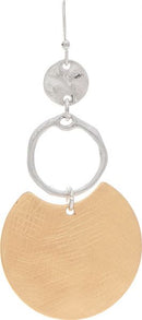 Two Tone Circles & Gold Kite Drop Earring