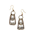 Wire Wrapped Stone Earrings-Dalmatian Jasper