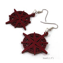 Compass Rose Oak Wooden Earrings