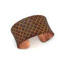 Copper Patina Bracelet - Chartreuse Tile Pattern