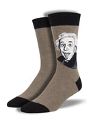 MEN'S EINSTEIN PORTRAIT - BROWN HEATHER SOCKS