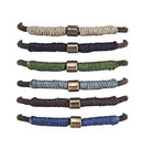 Adjustable Leather Bracelet with One Metal Bead