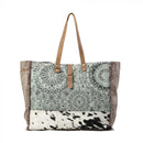 Green Floral Print Weekender Bag