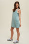 WASHED COTTON MINI DRESS WITH POCKETS - PISTACHIO