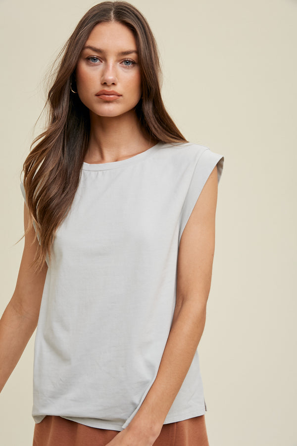 Muscle Tee with Side Slit - L.Sage