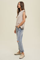 Muscle Tee with Side Slit - Shell