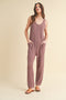 Sweater Jumpsuit with Pockets - Red Bean